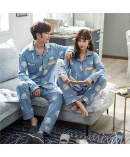 Cotton thin section lovers pajamas long sleeves wear home service suits