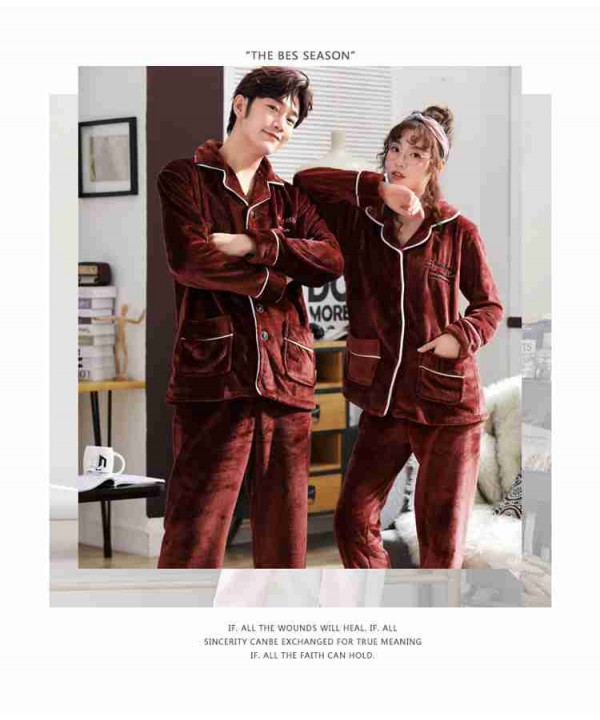 Flannel Pajamas Pajamas Set Thickening Couples Home Service