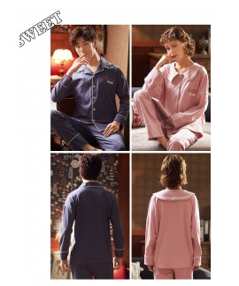 long-sleeved autumn Korean thin style young men and women home clothes can be worn outside