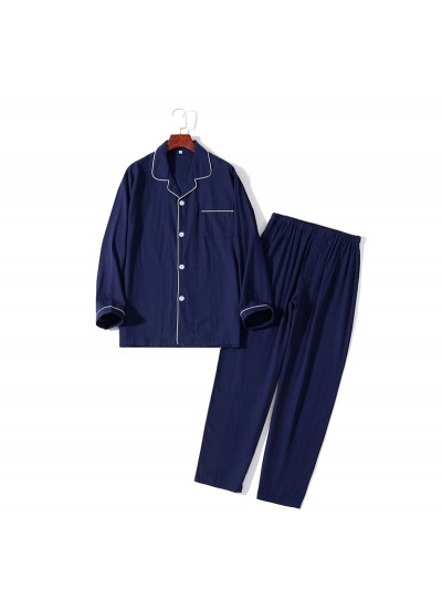 Japanese solid color Mori pure cotton double gauze Couple Pajama