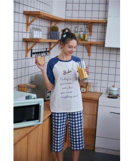 Fashion Simple Letter Cotton suit loose casual Couple pajamas home service suit