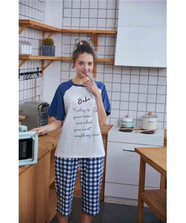 Fashion Simple Letter Cotton suit loose casual Couple pajamas home service suit