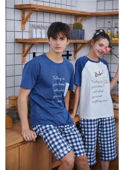 Fashion Simple Letter Cotton suit loose casual Couple pajamas home service suit