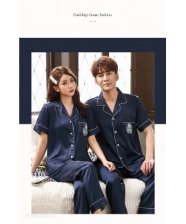 two-piece suit sexy ice silk Korean thin section couple pajamas