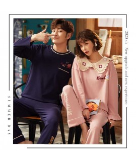 Couple pajamas autumn cotton long-sleeved home wea...