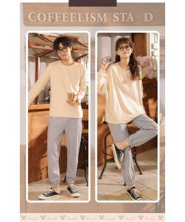 Winter trend new couple gray long-sleeved trousers home pajamas