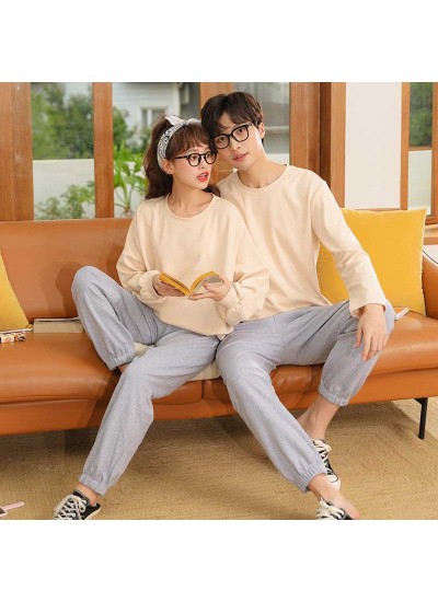 Winter trend new couple gray long-sleeved trousers home pajamas