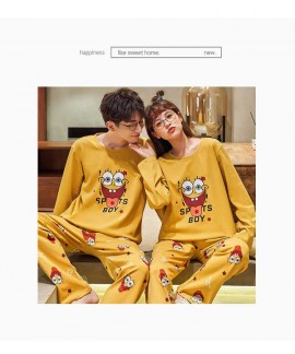 Cotton long-sleeved two-piece suit for men and women Sport Boy cartoon print home clothes