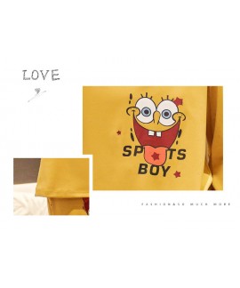 Cotton long-sleeved two-piece suit for men and women Sport Boy cartoon print home clothes