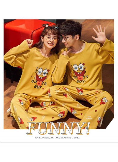 Cotton long-sleeved two-piece suit for men and women Sport Boy cartoon print home clothes