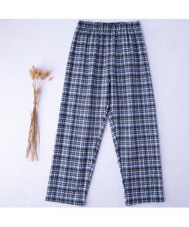 Plaid cotton and linen long loose and wearable men...