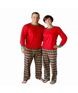 Men's and women's striped Christmas boys and girls home service multicolor pajamas