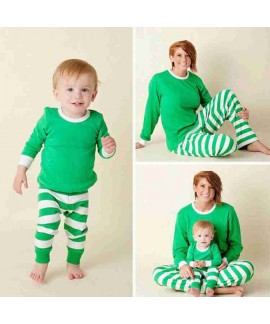 Men's and women's striped Christmas boys and girls home service multicolor pajamas