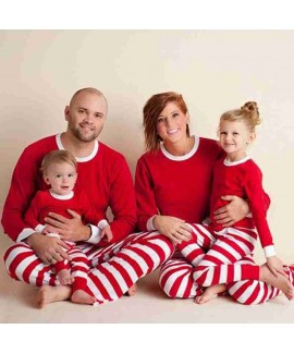 Men's and women's striped Christmas boys and girls home service multicolor pajamas