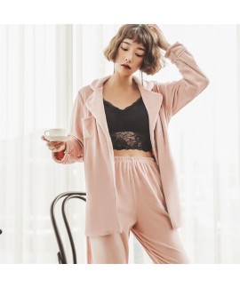 Loose cardigan lace gown for women luxury Pajamas female