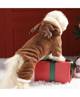 Winter Warm Dog Matching Christmas Pajamas Elk Small Dog Teddy Chihuahua Dog Clothes