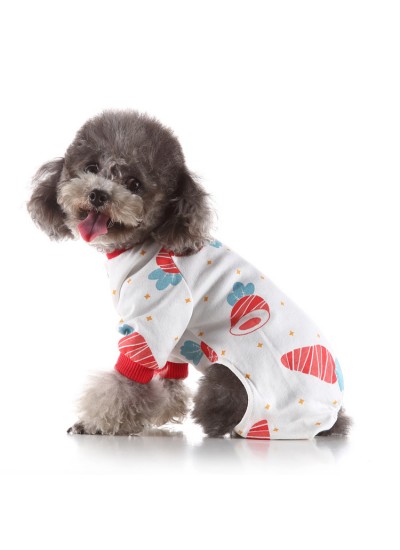 Pet Clothes Home Clothes Pet Pajamas Dog Donut Autumn and Winter Pajamas