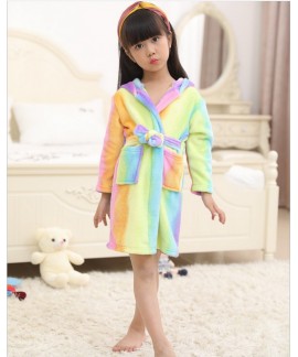 Flannel Cartoon Animal Shape Kids Bathrobes Homewear Flannel Elephant Pajamas