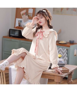 New Fashion Lace Flannel Nightdress For Winter