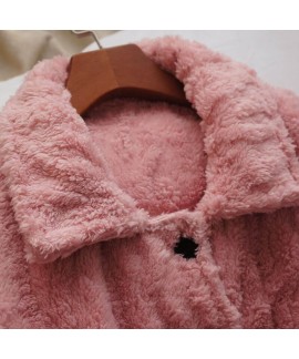 Thick Casual Cardigan Warm Flannel Suit Ladies Pajamas