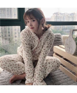 New Leopard Hooded Warm Wearable Flannel Women's P...