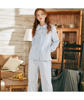 Sweet Cute Thick Warm Flannel Ladies Pajamas Set