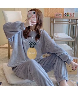 Warm Hooded Long Sleeve Oversized Flannel Pajamas For Winter
