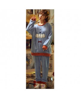 Thickened Warm Ladies Pajamas Suit Nightgown For Spring And Autumn
