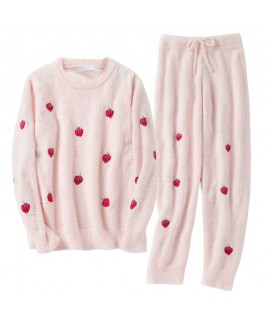 Long-sleeved Thick Warm Loose Sweater Flannel Suit Pajamas For Winter