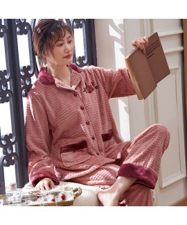 Thickened Warm For Middle-aged Ladies Pajama Suit ...
