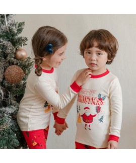 Children's Cotton Christmas Elderly Pattern Pajamas For Autumn And Winter