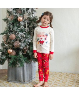 Children's Cotton Christmas Elderly Pattern Pajamas For Autumn And Winter