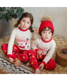 Children's Cotton Christmas Elderly Pattern Pajama...