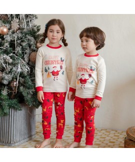 Children's Cotton Christmas Elderly Pattern Pajamas For Autumn And Winter