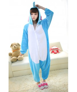 Cartoon Animal One-piece Men And Women Couples Adult Cute Flannel Elephant Pajamas For Autumn And Winter