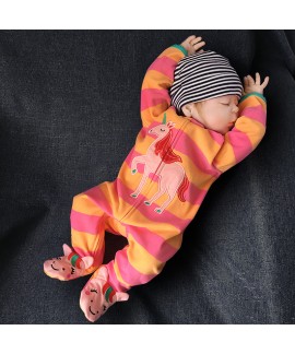 Simple Baby Loose-Fit Fleece Footless Animal And Donut Flannel Pajamas