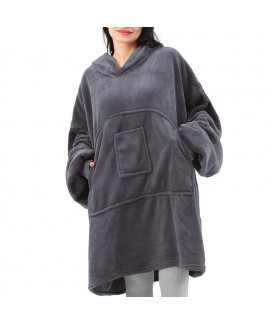 Flannel Nightgown One Piece Pajamas TV Blanket Sol...