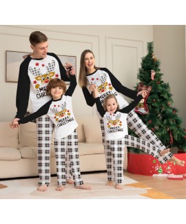 Plaid Deer Print Christmas Parent-child Suit Famil...