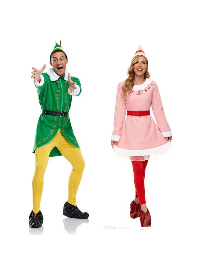 Santa Claus Costume Christmas Elf  Costume Cosplay Christmas Costume Elf Movie Christmas Pajamas