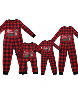 Plaid Print Christmas Parent-Child Homewear Pajama...