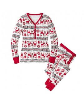 Christmas parent-child pj sets comfy print family lounge pajamas