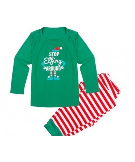 Christmas parent-child pj sets comfy print family lounge pajamas