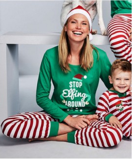 Christmas parent-child pj sets comfy print family lounge pajamas