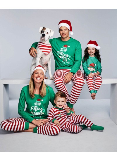 Christmas parent-child pj sets comfy print family lounge pajamas