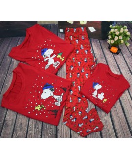 Cheap parent-child pajamas for Christmas printed comfy sleepwear can wear outside