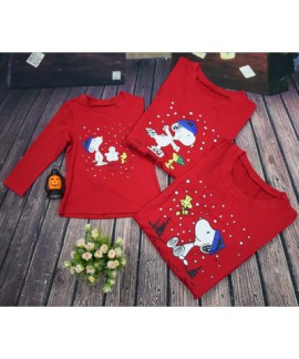 Cheap parent-child pajamas for Christmas printed comfy sleepwear can wear outside