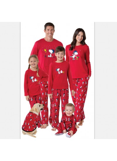 Cheap parent-child pajamas for Christmas printed comfy sleepwear can wear outside