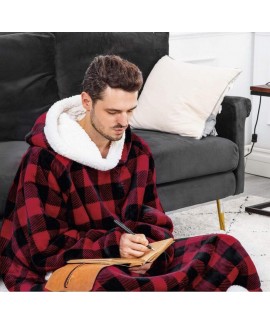 Christmas Flannel Pajamas His and Hers TV Blanket Oversized Thickened Pajamas