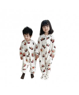 Children's Cartoon Leg Sleeping Bag Thickening Warm Cotton Flannel Pajamas