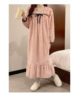 Winter Coral Fleece Flannel Nightgown Large Size F...